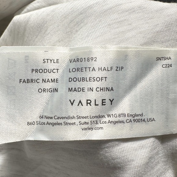 VARLEY Loretta Half Zip Sleeveless Vest Top DoubleSoft Light Heather Grey Medium - Picture 7 of 10